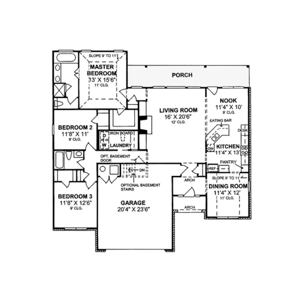 Southern House Plan First Floor - Cutler Traditional Home 130D-0092 - Search House Plans and More