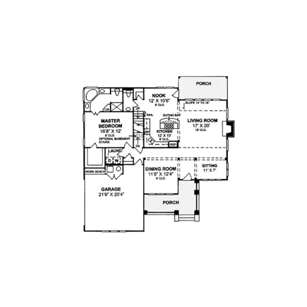 Traditional House Plan First Floor - Sherman Place Country Home 130D-0095 - Shop House Plans and More