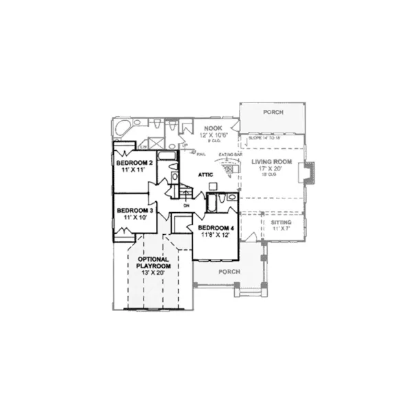 Traditional House Plan Second Floor - Sherman Place Country Home 130D-0095 - Shop House Plans and More