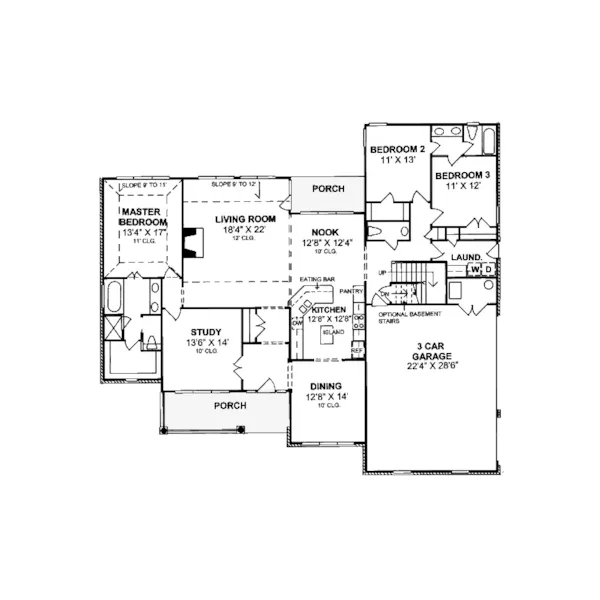 Country House Plan First Floor - Dalton Crossing Country Home 130D-0098 - Search House Plans and More