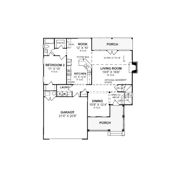 Traditional House Plan First Floor - Boniface Country Home 130D-0101 - Search House Plans and More