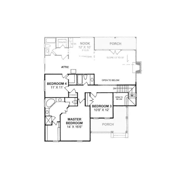 Traditional House Plan Second Floor - Boniface Country Home 130D-0101 - Search House Plans and More