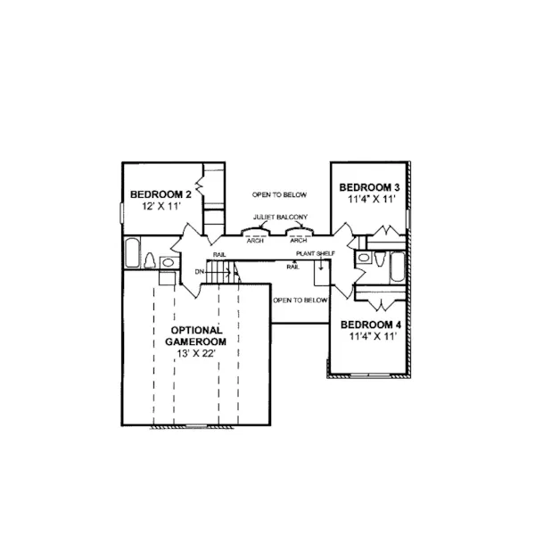 Traditional House Plan Second Floor - Adanna Traditional Home 130D-0102 - Search House Plans and More