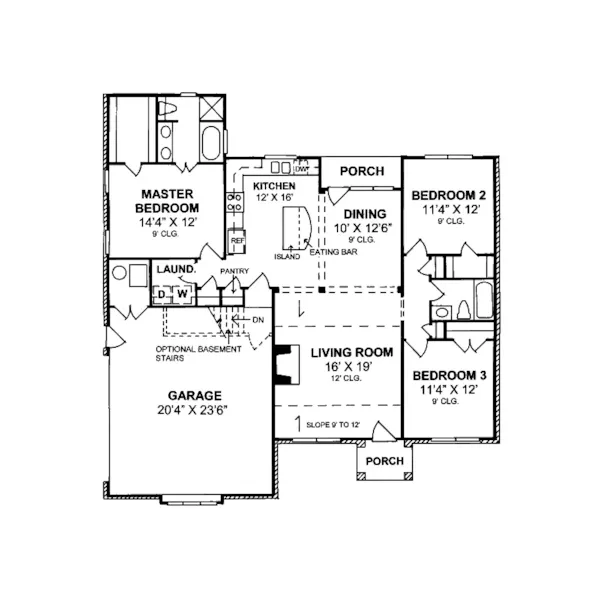 Country House Plan First Floor - Dothan Mill Country Ranch Home 130D-0103 - Search House Plans and More