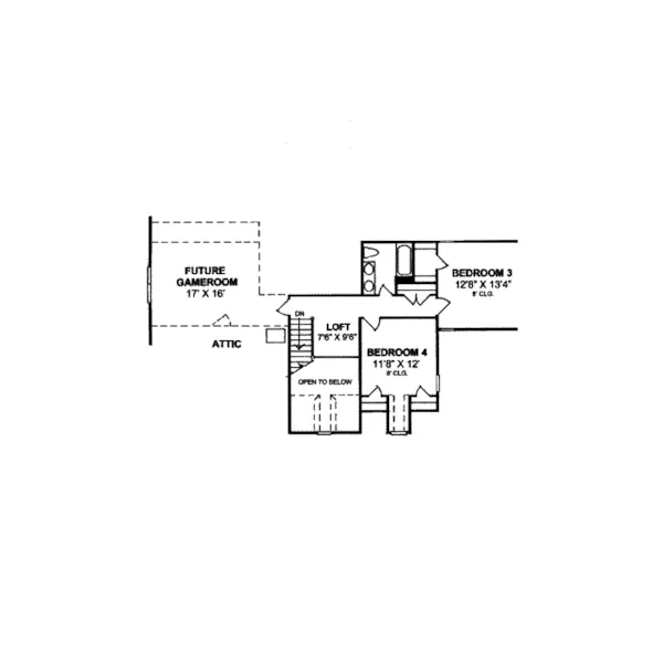 Traditional House Plan Second Floor - Redditch Country Home 130D-0108 - Shop House Plans and More