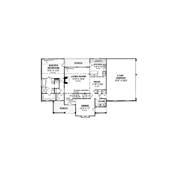 Southern House Plan First Floor - Levinson Country Home 130D-0109 - Shop House Plans and More