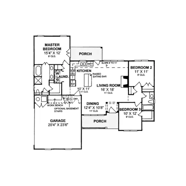 Ranch House Plan First Floor - Frisella Traditional Ranch Home 130D-0113 - Search House Plans and More