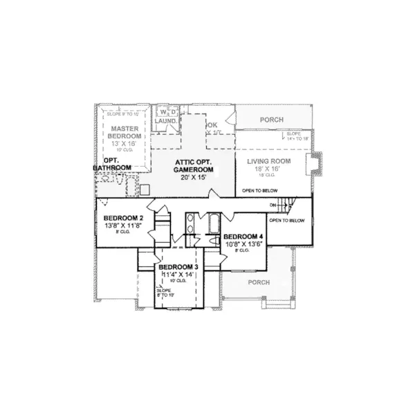 Farmhouse Plan Second Floor - Hagers Grove Country Farmhouse 130D-0115 - Search House Plans and More