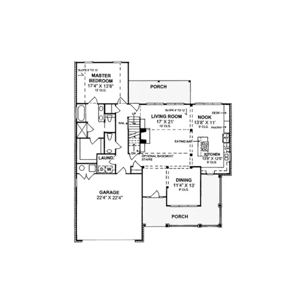 Traditional House Plan First Floor - Edwin Bay Traditional Home 130D-0120 - Search House Plans and More