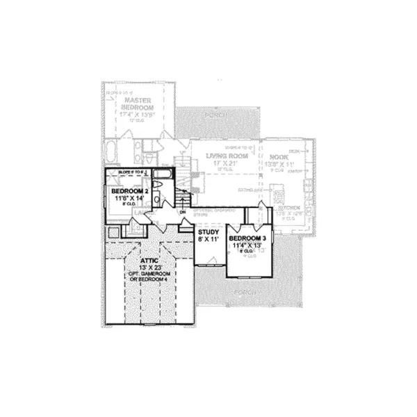 Traditional House Plan Second Floor - Edwin Bay Traditional Home 130D-0120 - Search House Plans and More