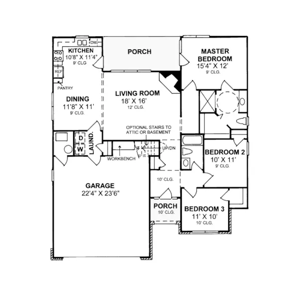 Traditional House Plan First Floor - Stilton Country Farmhouse 130D-0123 - Shop House Plans and More