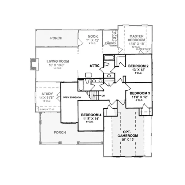 Country House Plan Second Floor - Lefton Hill Country Home 130D-0124 - Shop House Plans and More