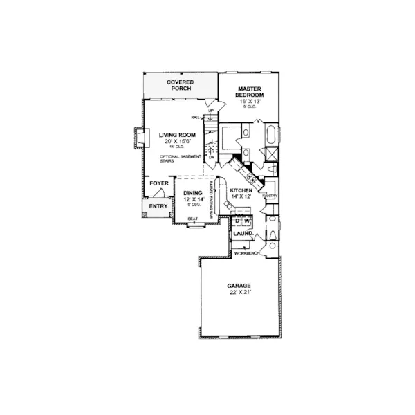 Traditional House Plan First Floor - Hartwell Trail Narrow Lot Home 130D-0129 - Search House Plans and More