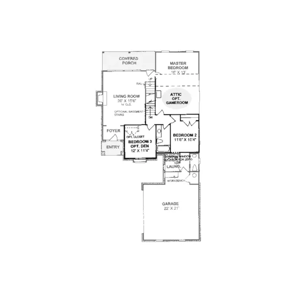 Traditional House Plan Second Floor - Hartwell Trail Narrow Lot Home 130D-0129 - Search House Plans and More