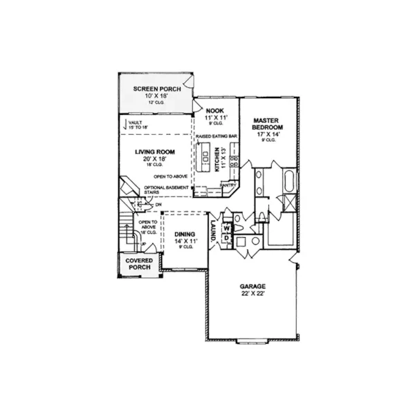 Traditional House Plan First Floor - Winscombe Traditional Home 130D-0130 - Shop House Plans and More