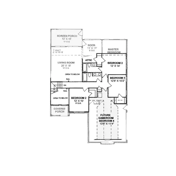 Traditional House Plan Second Floor - Winscombe Traditional Home 130D-0130 - Shop House Plans and More