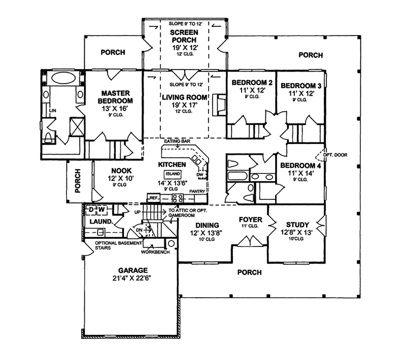 Traditional House Plan First Floor - Lacoeur Country Home 130D-0132 - Shop House Plans and More