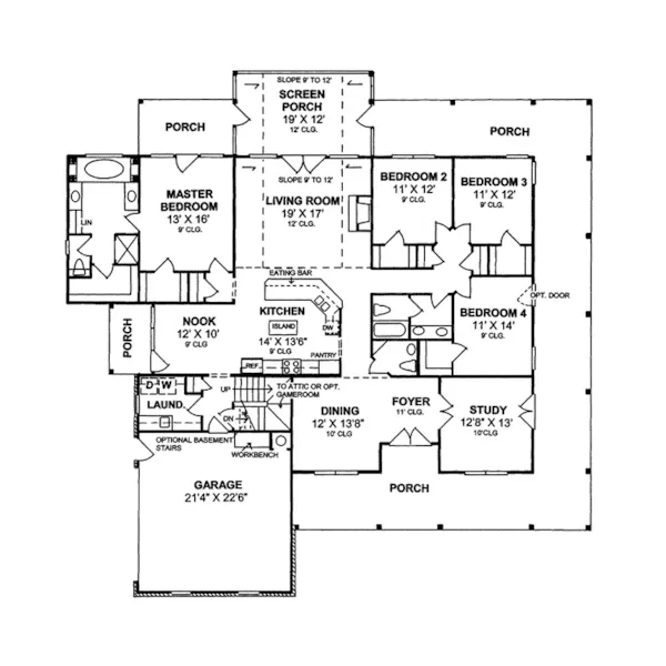 Country House Plan First Floor - Lacoeur Country Home 130D-0132 - Shop House Plans and More