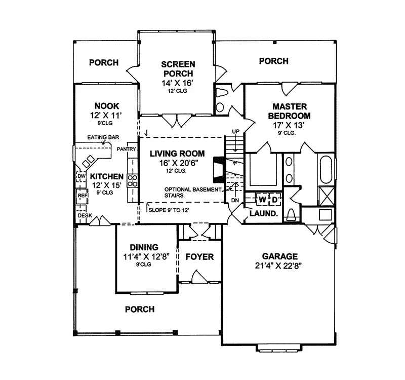 Traditional House Plan First Floor - Charlesridge Country Farmhouse 130D-0133 - Search House Plans and More