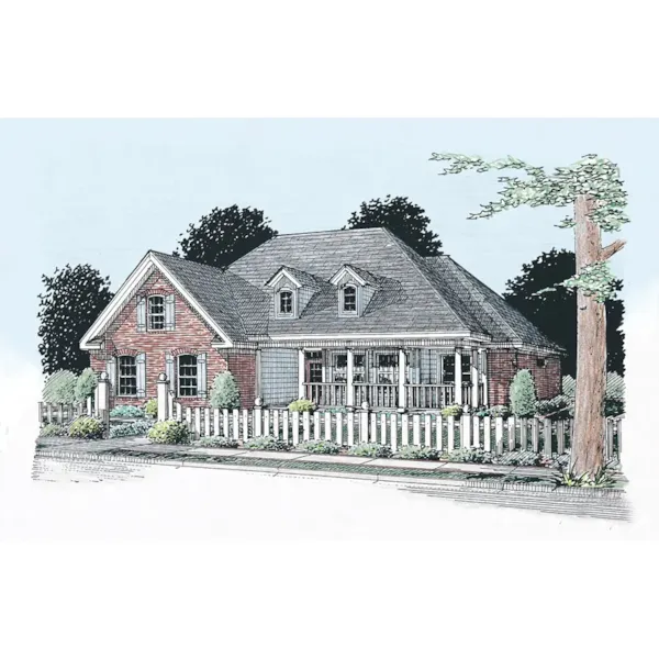 Traditional Home Has Brick And Siding Exterior And Covered Porch