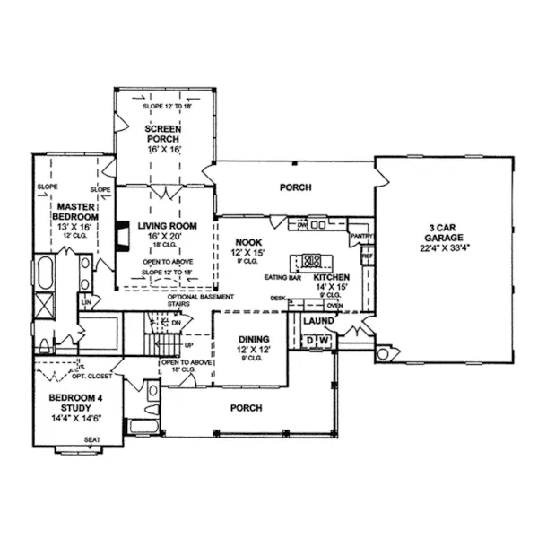 Country House Plan First Floor - Donner Pass Farmhouse 130D-0139 - Search House Plans and More