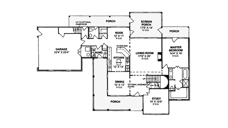 Country House Plan First Floor - Drew Country Home 130D-0141 - Search House Plans and More