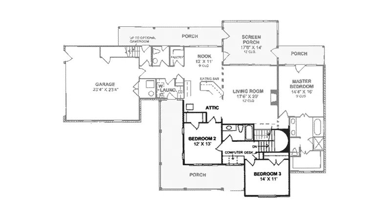 Country House Plan Second Floor - Drew Country Home 130D-0141 - Search House Plans and More