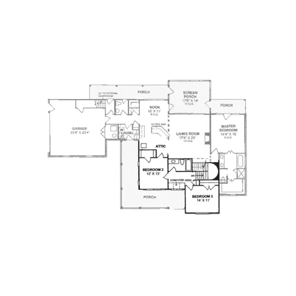 Country House Plan Second Floor - Drew Country Home 130D-0141 - Search House Plans and More