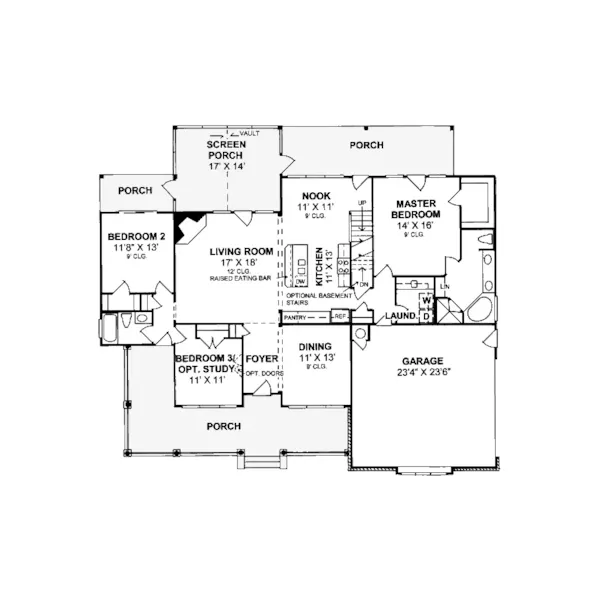 Cape Cod & New England House Plan First Floor - Ellerby Country Home 130D-0142 - Search House Plans and More