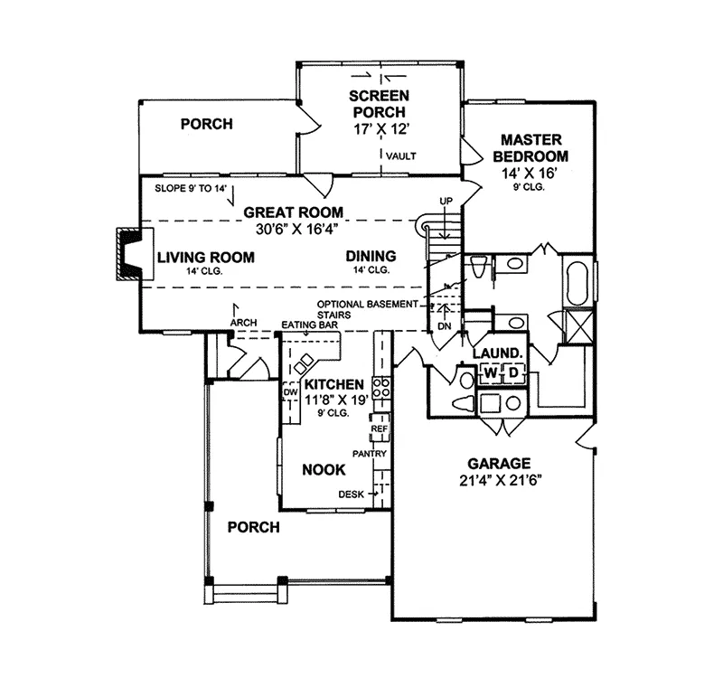 Bungalow House Plan First Floor - Backwoods Farmhouse 130D-0143 - Search House Plans and More