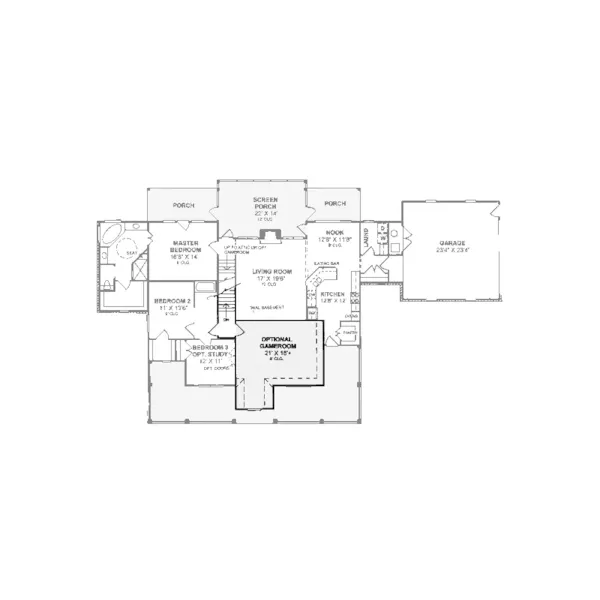 Bungalow House Plan Second Floor - Cressona Ranch Home 130D-0147 - Search House Plans and More