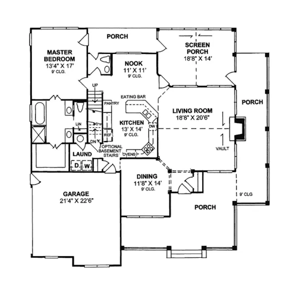 Farmhouse Plan First Floor - Alonzo Farmhouse 130D-0149 - Search House Plans and More