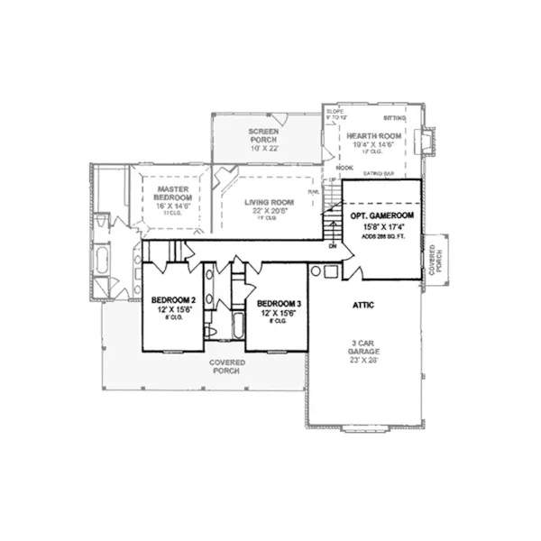 Country House Plan Second Floor - Christchurch Creek Southern Home 130D-0155 - Search House Plans and More