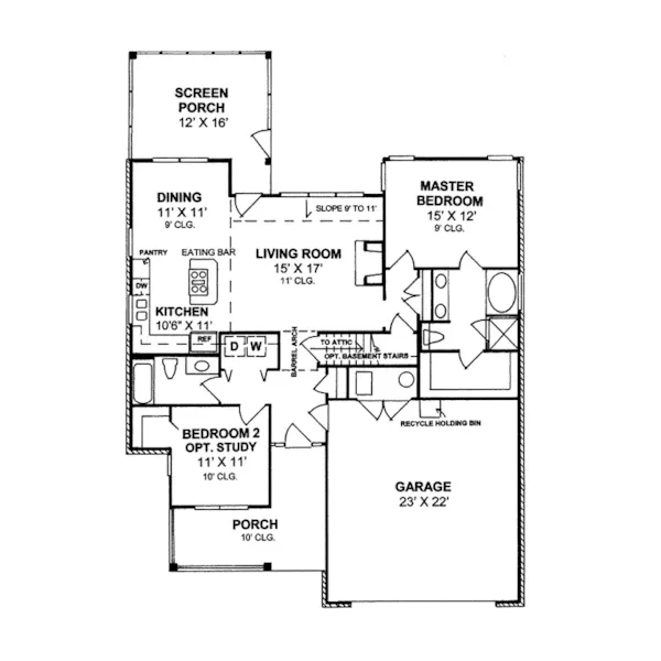 Traditional House Plan First Floor - Derbyshire Ranch Home 130D-0170 - Search House Plans and More