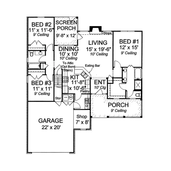 Traditional House Plan First Floor - Jaxon Traditional Country Home 130D-0173 - Search House Plans and More