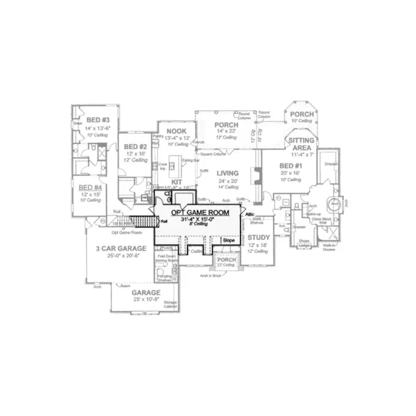 Southern House Plan Second Floor - Woodhull Luxury Traditional Home 130D-0180 - Shop House Plans and More