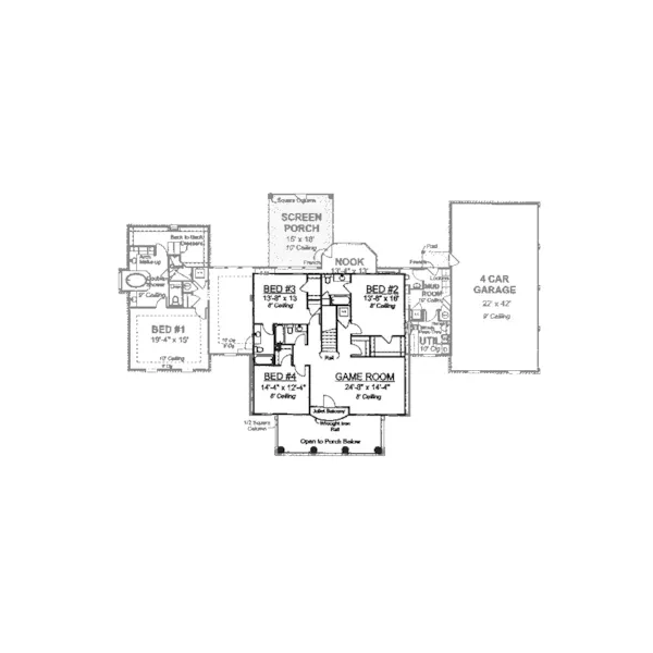 Greek Revival House Plan Second Floor - Damaris Greek Revival Home 130D-0184 - Search House Plans and More