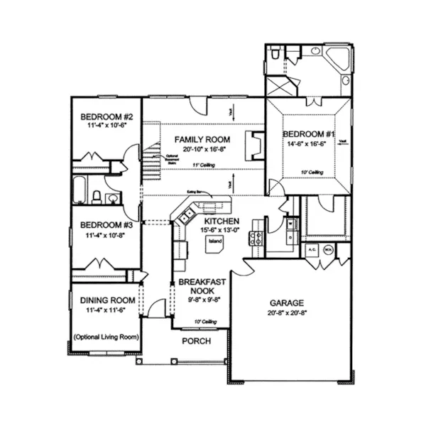 Country House Plan First Floor - Hepburn Traditional Ranch Home 130D-0187 - Search House Plans and More