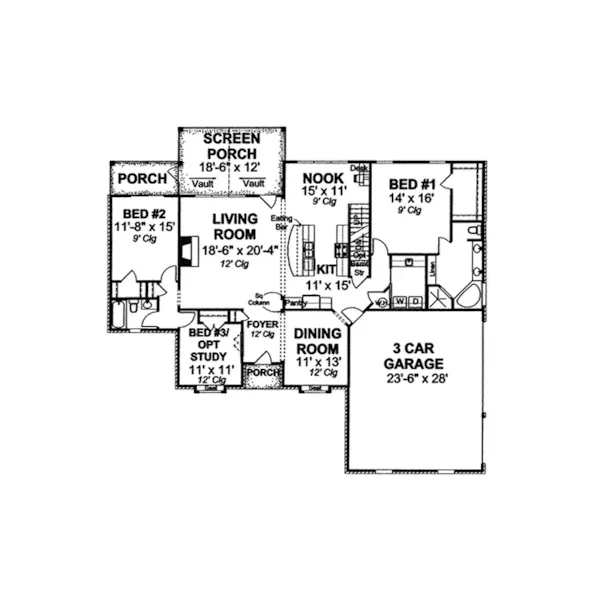 Country House Plan First Floor - Devon Farm Country Home 130D-0195 - Search House Plans and More