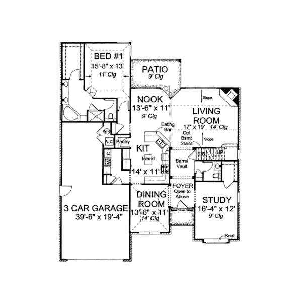 Modern House Plan First Floor - Laclede Landing Country Home 130D-0203 - Shop House Plans and More