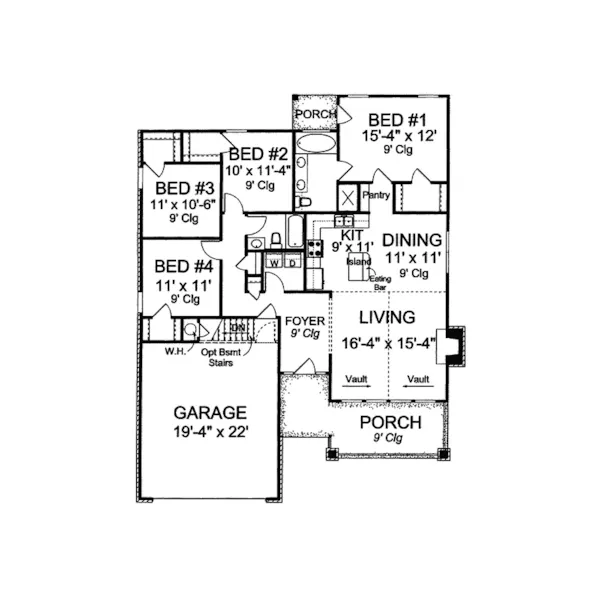 Traditional House Plan First Floor - Matlock Hollow Country Home 130D-0206 - Shop House Plans and More