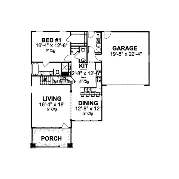 Shingle House Plan First Floor - Klamberg Country Home 130D-0211 - Search House Plans and More