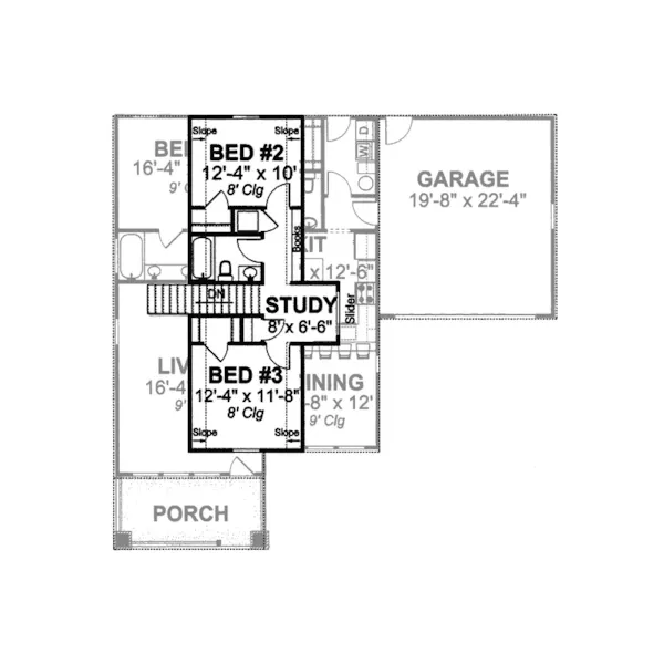 Shingle House Plan Second Floor - Klamberg Country Home 130D-0211 - Search House Plans and More