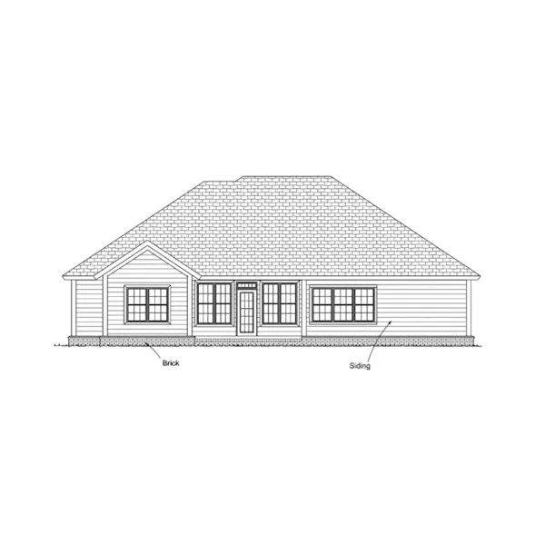 Bungalow House Plan Rear Elevation - 130D-0315 - Shop House Plans and More