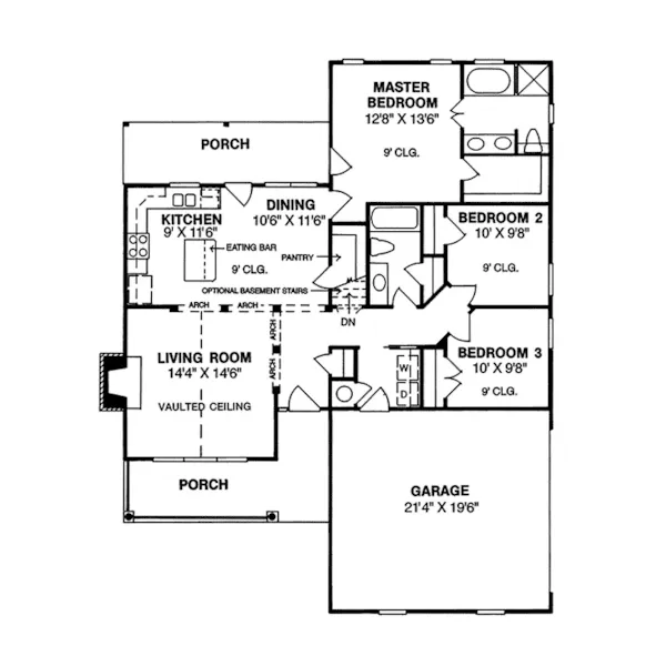 Country House Plan First Floor - Auburnhill Country Home 130D-0318 - Search House Plans and More