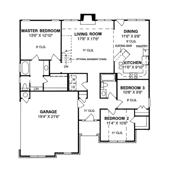 Traditional House Plan First Floor - Shadowfaire Traditional Home 130D-0319 - Shop House Plans and More