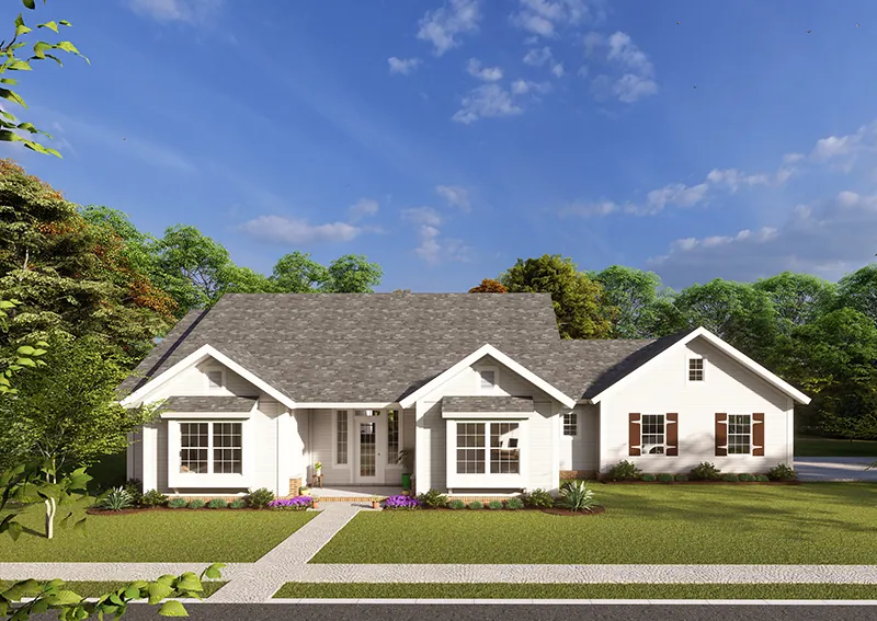 Traditional House Plan Front of Home - Moores Mill Country Home 130D-0321 - Shop House Plans and More