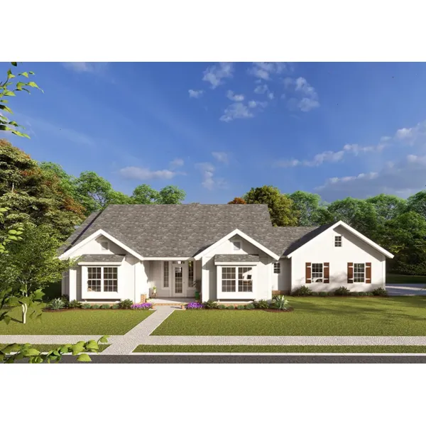 Craftsman House Plan Front of Home - Moores Mill Country Home 130D-0321 - Shop House Plans and More