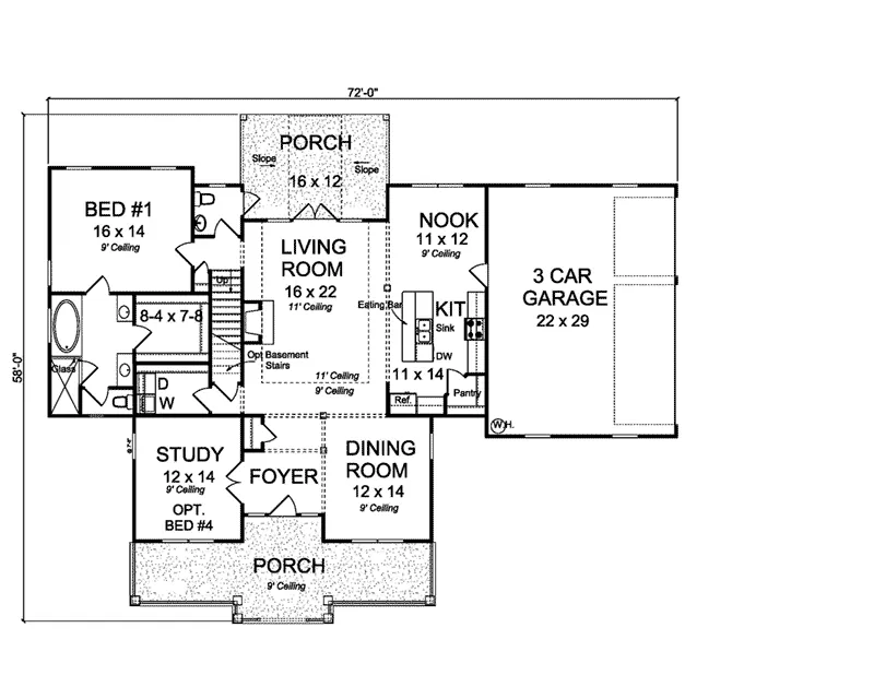 Cabin & Cottage House Plan First Floor - Pearson Park Country Home 130D-0322 - Shop House Plans and More