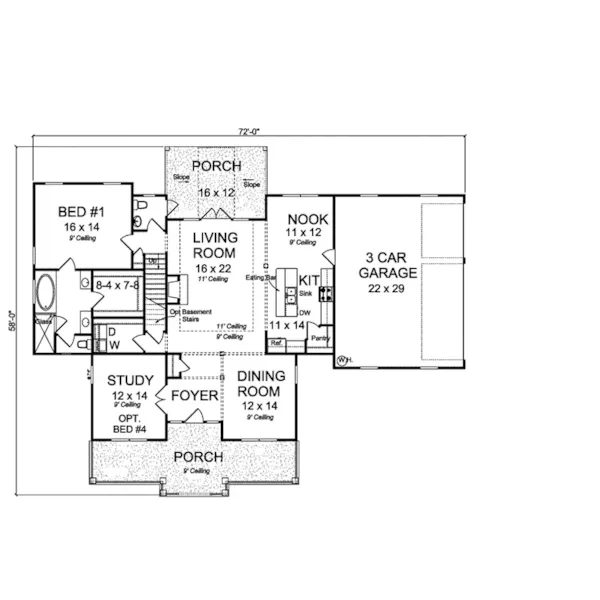 Cabin & Cottage House Plan First Floor - Pearson Park Country Home 130D-0322 - Shop House Plans and More